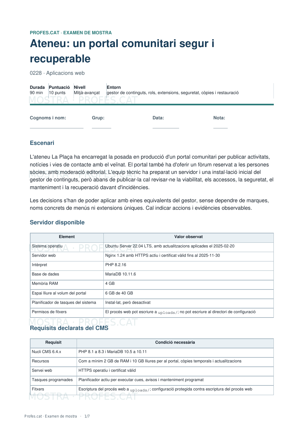 Mostra de Ateneu: un portal comunitari segur i recuperable