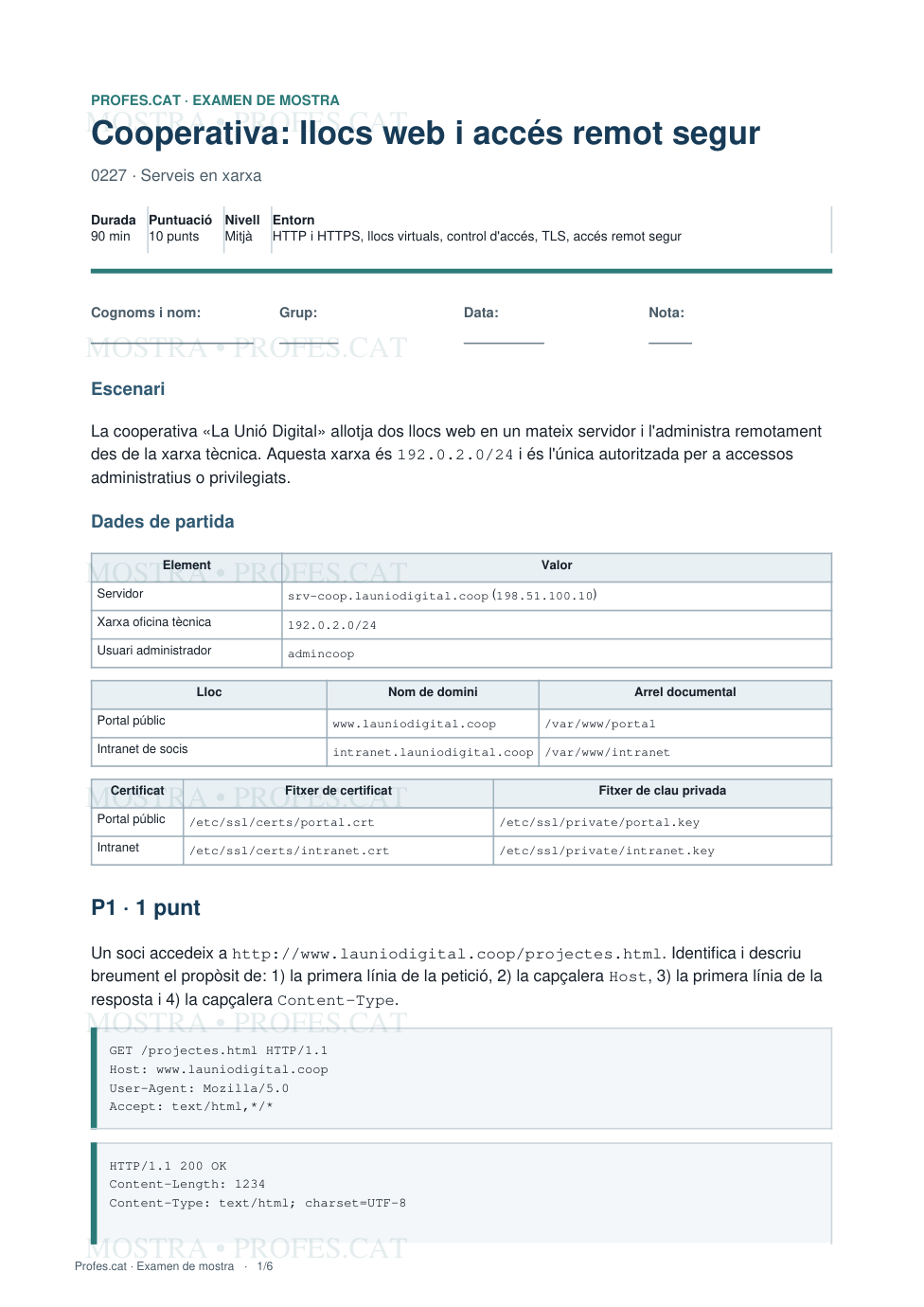 Mostra de Cooperativa: llocs web i accés remot segur